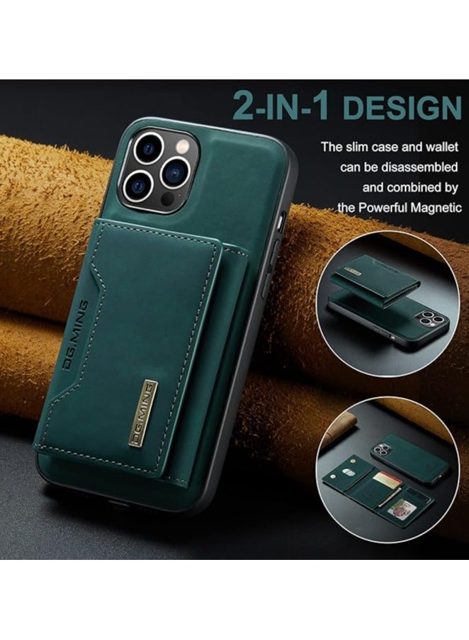 Dg Ming iPhone 14 Pro Max, DG.MING Premium Leather Phone Case Back Cover Magnetic Detachable with Trifold Wallet Card Holder Pocket Wallet Case Compatible (14 pro max)  - Image 2