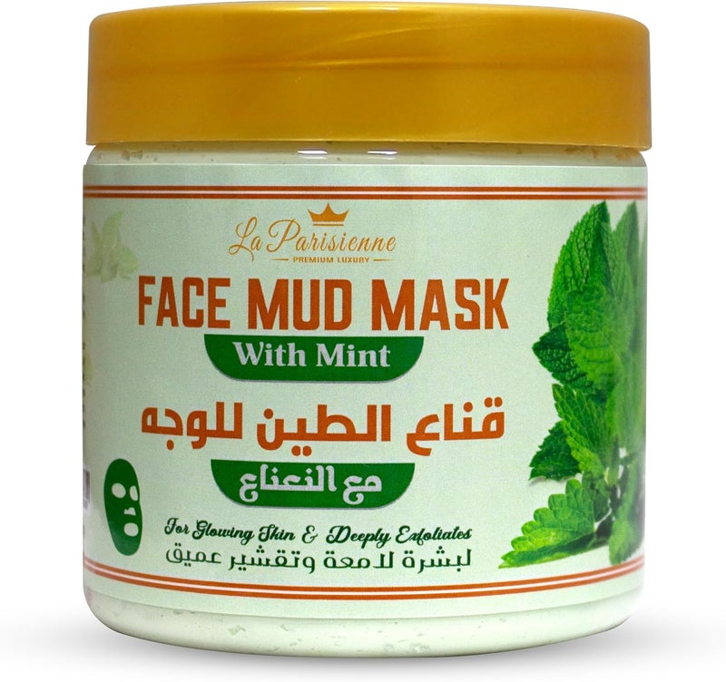 ECOLYTE+ La Parisienne Face Mud Mask with Mint - Spa Quality Exfoliating Treatment for Oily Skin, 500g - Image 1
