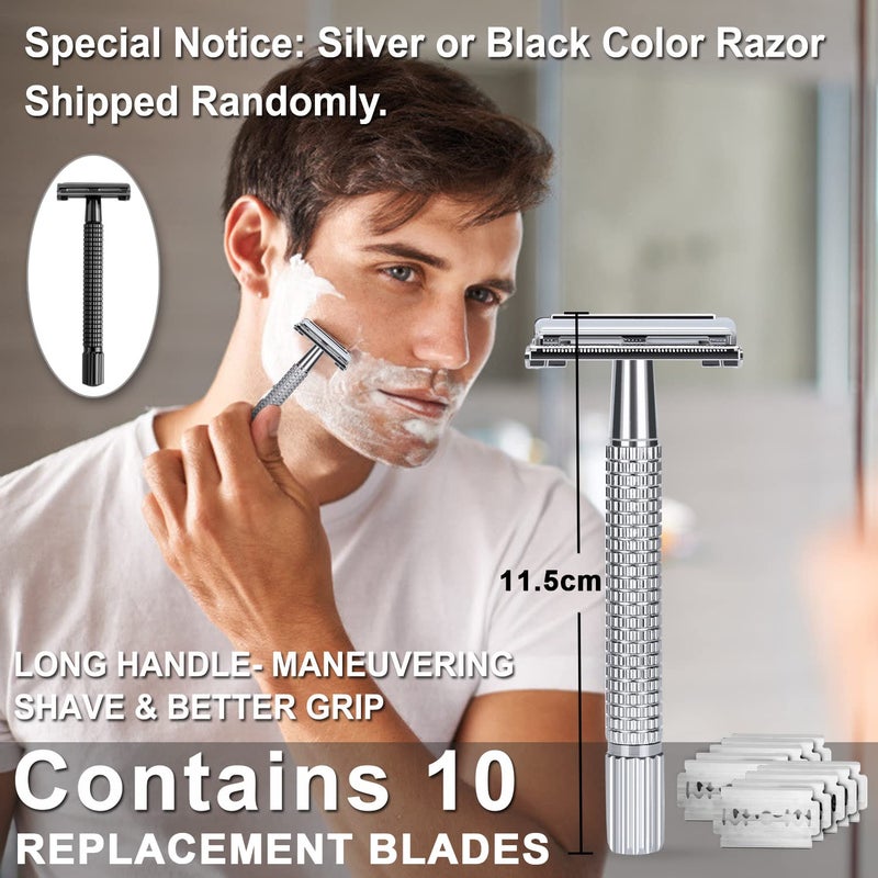 LEPONIX Shaving Kit for Men - Secret Santa Gift Set, Includes Safety Razor, Sandalwood Shaving Cream, Aftershave, Pre-shave Oil, Brush, Bowl & Apron Bib - Christmas Gifts for Him Husband Dad Stocking Stuffers - Image 5
