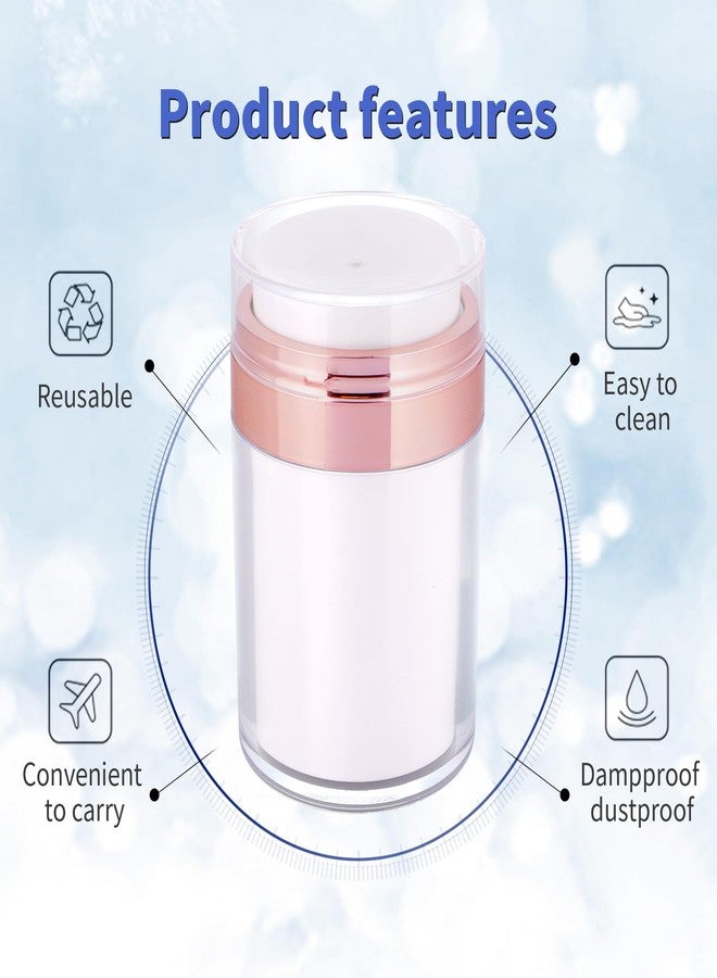 Snowso 2Pack Airless Pump Jars with Cosmetic Spatula, 3.5 oz Empty Refillable Cosmetic Air Pump Jars Bottles Airless Lotion Cream Dispenser Portable Travel Makeup Containers (Rosegold) - Image 5