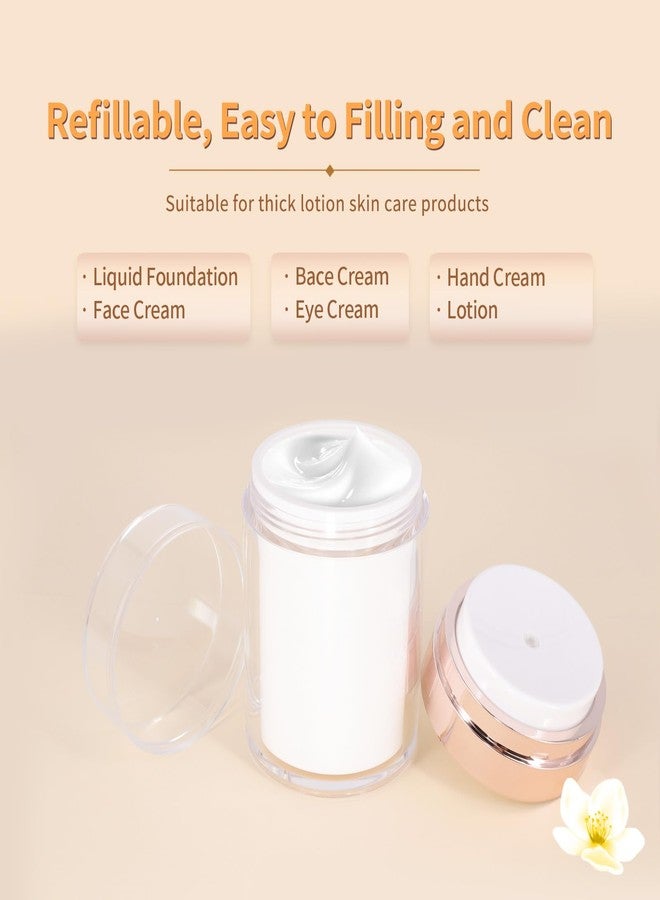 Snowso 2Pack Airless Pump Jars with Cosmetic Spatula, 3.5 oz Empty Refillable Cosmetic Air Pump Jars Bottles Airless Lotion Cream Dispenser Portable Travel Makeup Containers (Rosegold) - Image 4