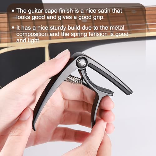 IMUSGO Guitar Capo, Capo for acoustic guitar 6 string, for electric guitar，Acoustic guitar capo,Kapo, Classical guitar capo, Electric guitar capo, Guitar capos(Black) - Image 2