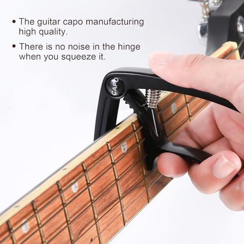 IMUSGO Guitar Capo, Capo for acoustic guitar 6 string, for electric guitar，Acoustic guitar capo,Kapo, Classical guitar capo, Electric guitar capo, Guitar capos(Black) - Image 4