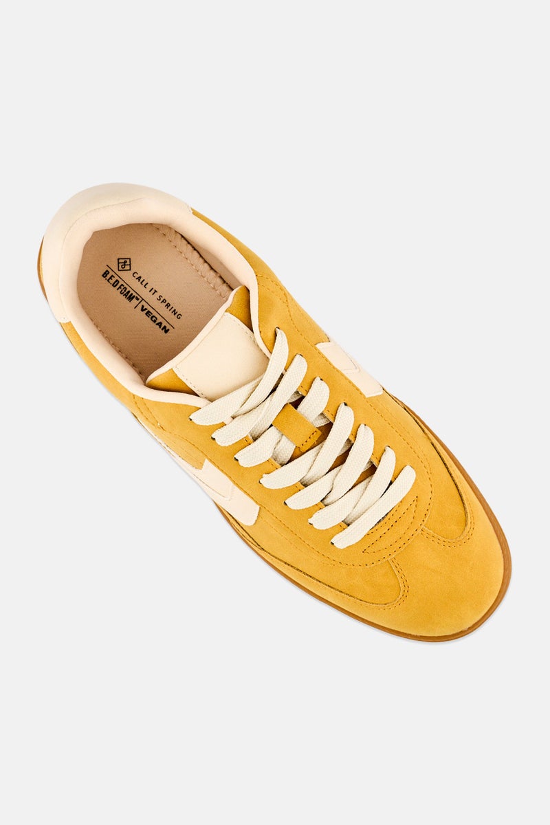 CALL IT SPRING Women Salome Lace Up Casual Shoes, Yellow - Image 3