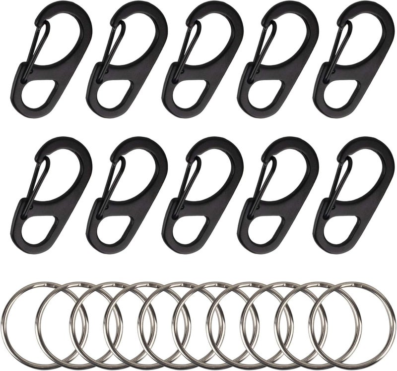 SWATOM Small Mini Carabiner Clip Tiny Spring Snap Hook Keychains Micro Carabiners for Paracord EDC Alloy Key Rings Outdoor Hiking Fishing Camping Backpack Accessories - Image 1