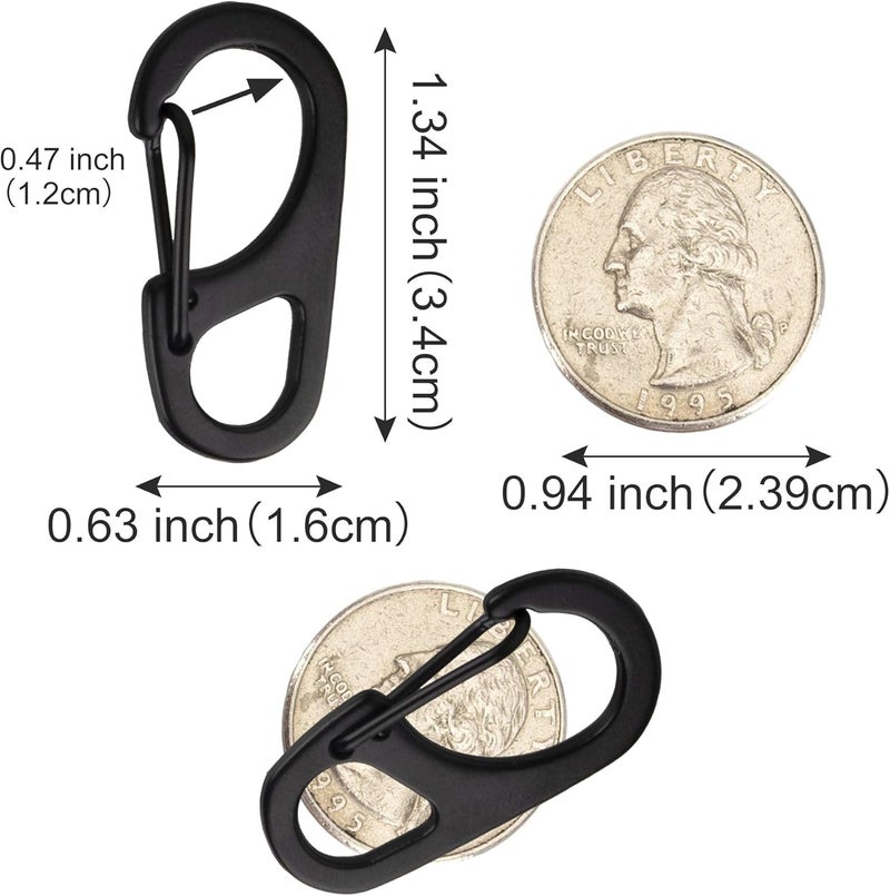 SWATOM Small Mini Carabiner Clip Tiny Spring Snap Hook Keychains Micro Carabiners for Paracord EDC Alloy Key Rings Outdoor Hiking Fishing Camping Backpack Accessories - Image 2