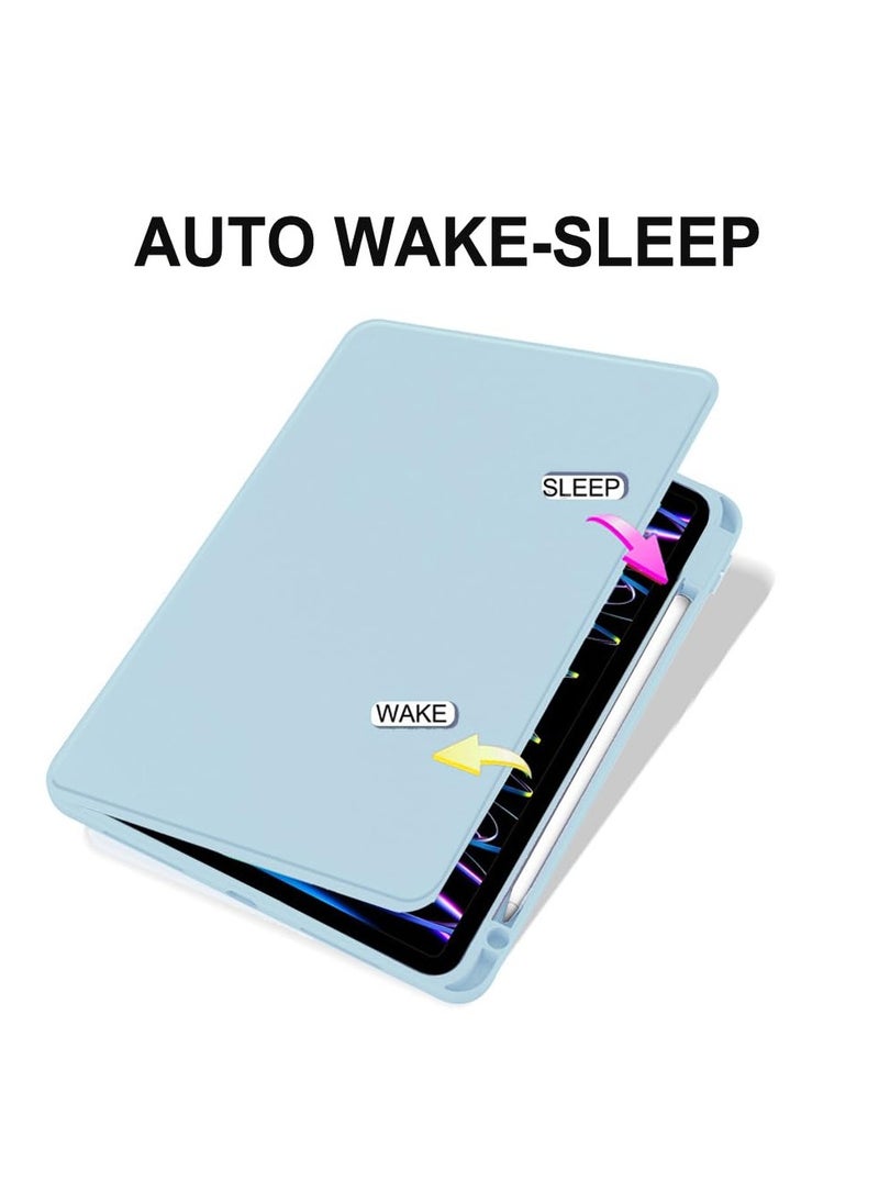 Generic - Case for  Xiaomi Redmi Pad SE 11-Inch,Tablet Protective Case With Pen Slot, Acrylic 360 ° Rotating Design, Automatic Wake-up/sleep, Soft Leather,Blue - Image 1