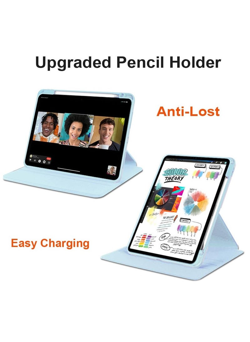 Generic - Case for  Xiaomi Redmi Pad SE 11-Inch,Tablet Protective Case With Pen Slot, Acrylic 360 ° Rotating Design, Automatic Wake-up/sleep, Soft Leather,Blue - Image 1