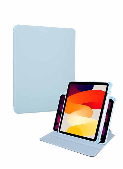 Case for  Xiaomi Redmi Pad SE 11-Inch,Tablet Protective Case With Pen Slot, Acrylic 360 ° Rotating Design, Automatic Wake-up/sleep, Soft Leather,Blue
