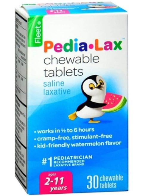 Children'S Chewable Magnesium Hydroxide Laxative Tablets, Watermelon Flavor, 30-Count Boxes (2 Pack)