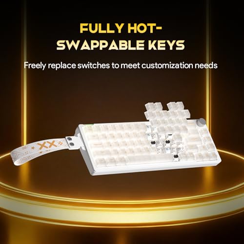 Gaozen 68% Gaming Mechanical Keyboard with RGB Backlit Wired Volume Knob Keyboard Gasket Mount with PBT Keycaps,8000 Hz Polling Rate, Hall Effect Cream Switches, Hot-Swap, for FPS Games (Cream White) - Image 5