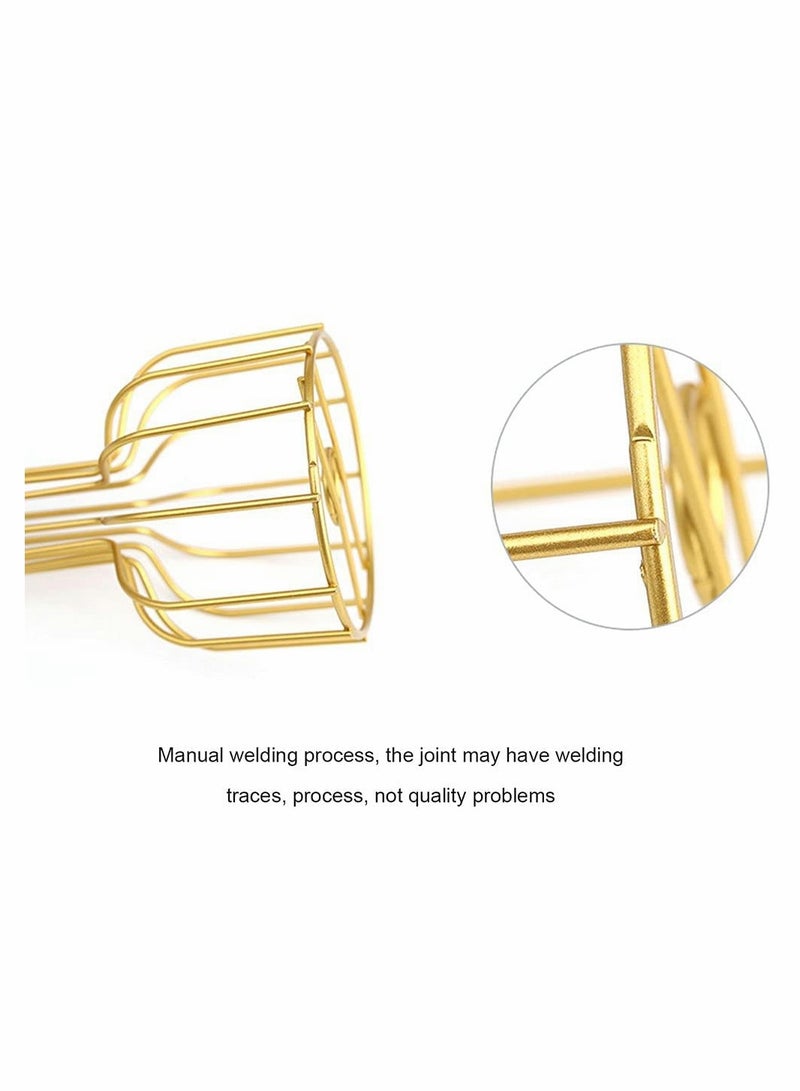 Excefore محطة انتشار زجاجية مع إطار معدني، مزهرية زهور ذهبية، مزهرية أنبوب اختبار لزراعة النباتات الهوائية، مزهرية صغيرة للديكور على طاولة المطبخ أو المكتب - Image 4