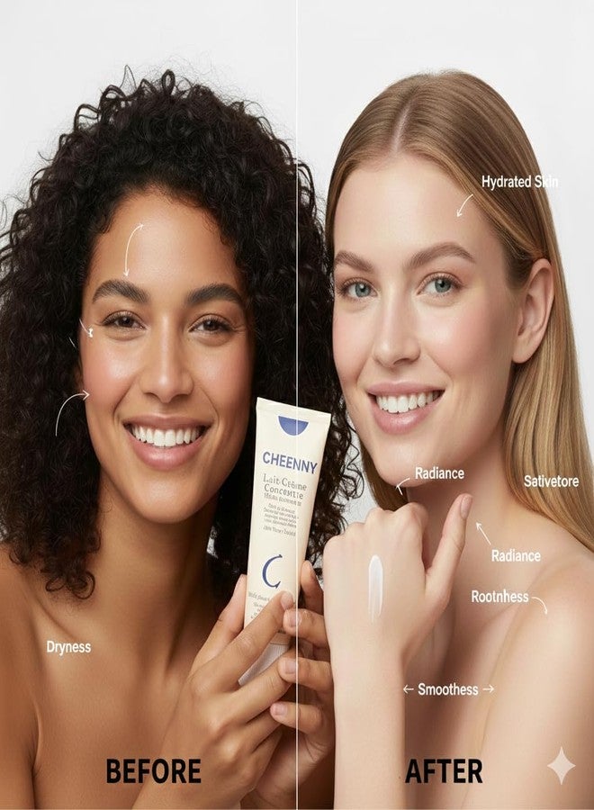 CHEENNY® Lait-Creme Concentre Multi-Function Moisturizer | 3 in 1 Multi-Function Moisturizing Primer, Make-up Base, Moisturizing Mask, Make-up Remover Milk White 75ml(Lait-Creme) - Image 5