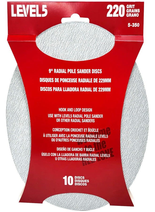 Level-5 LEVEL5 220 Grit 9" Radial Drywall Radial Sander Disc - 10 Pack | 5-350 - Image 1