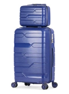 Generic Travel Luggage Set with 8-Wheel Spinner, Metal Frame & TSA Lock - 2 Pieces, Blue  - Image 1
