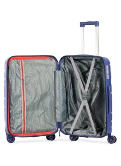 Generic Travel Luggage Set with 8-Wheel Spinner, Metal Frame & TSA Lock - 2 Pieces, Blue  - Image 3