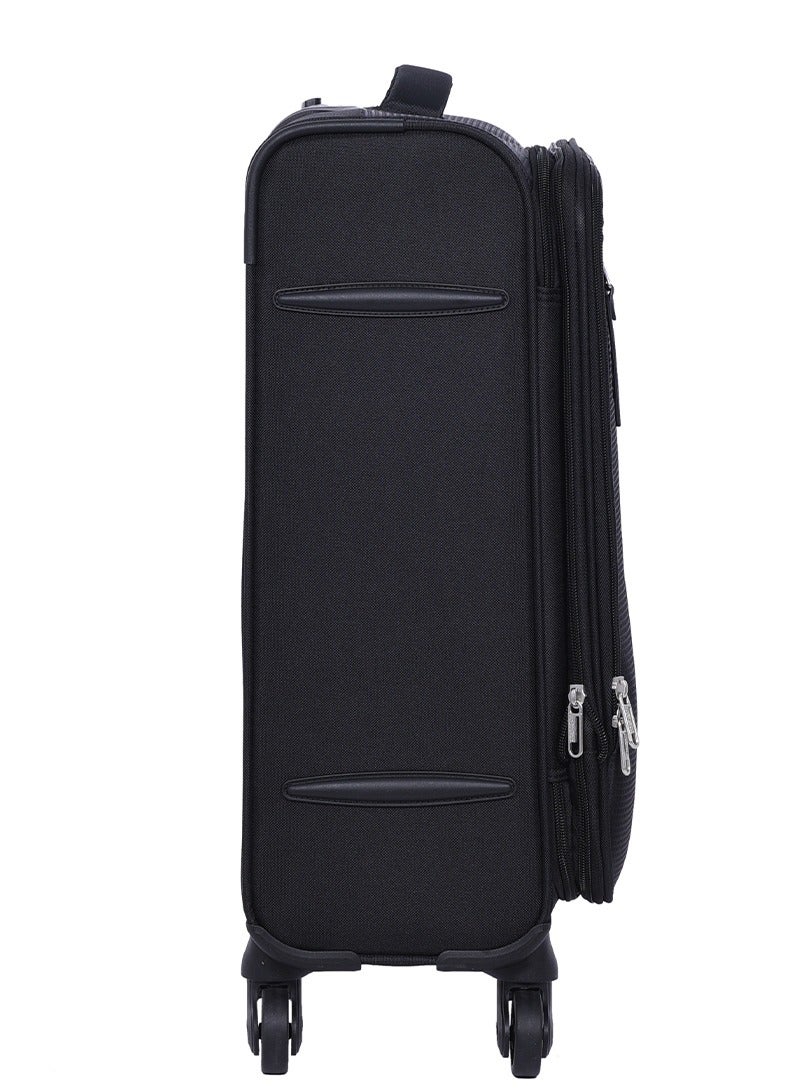 AMERICAN TOURISTER Marina Suitcase, Cabin Size 57 cm, 4 Spinner Wheels, Soft Top, 100% Polyester, Black|Inner Mesh Zippered Pocket|Expandable|TSA Lock|Voluminous Front Pocket - 3 Years International Warranty - Image 3