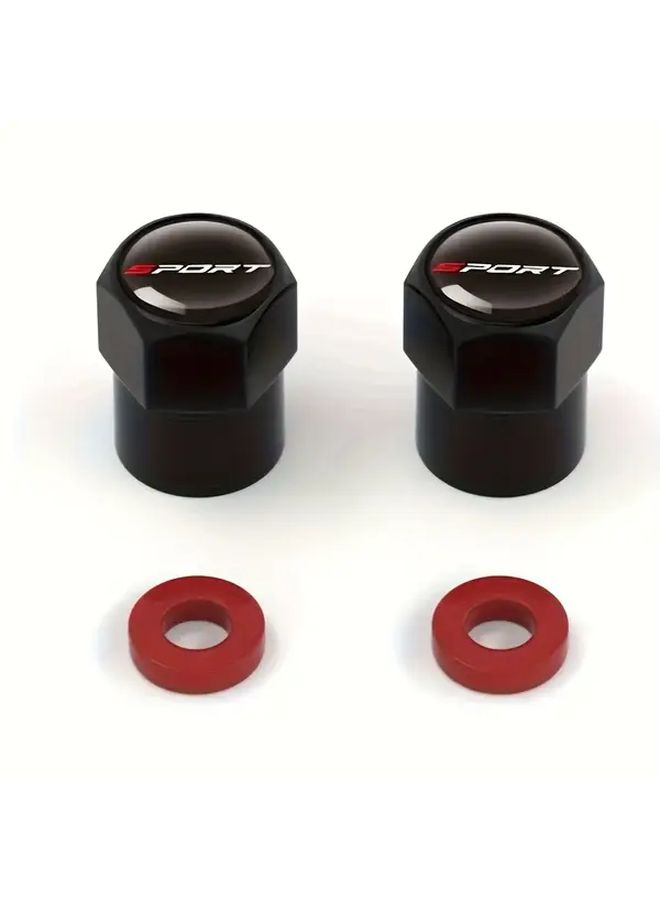 Black Aluminum Semi Hex Sport Set Of 4 Valve Caps Dust Covers Universal Air Intakes - Image 5