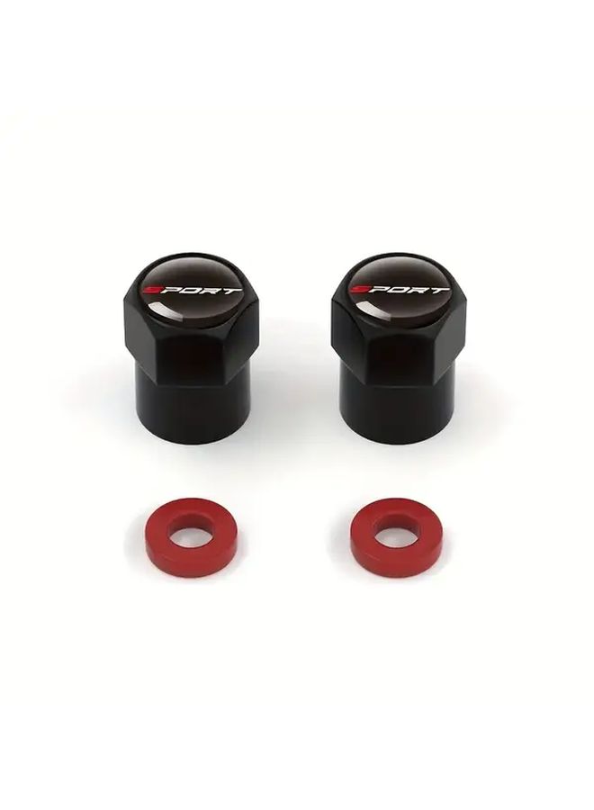 Black Aluminum Semi Hex Sport Set Of 4 Valve Caps Dust Covers Universal Air Intakes - Image 4