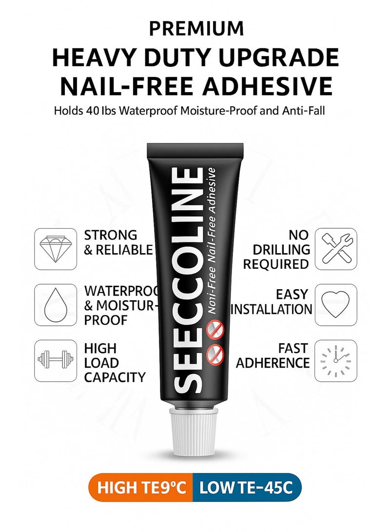 Alruht 6-Pack Heavy Duty Adhesive Hooks, Stainless Steel Waterproof No Drill Wall Hooks for Bathroom and Kitchen, Silver - Image 5