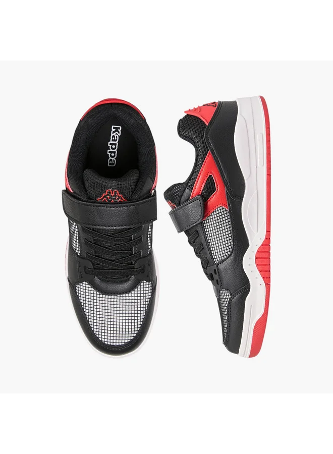 Kappa Boys' Logo Detail Sneakers with Hook and Loop Closure
