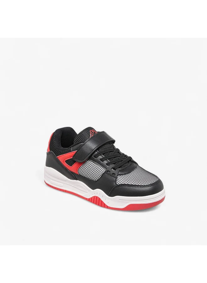 Kappa Boys' Logo Detail Sneakers with Hook and Loop Closure