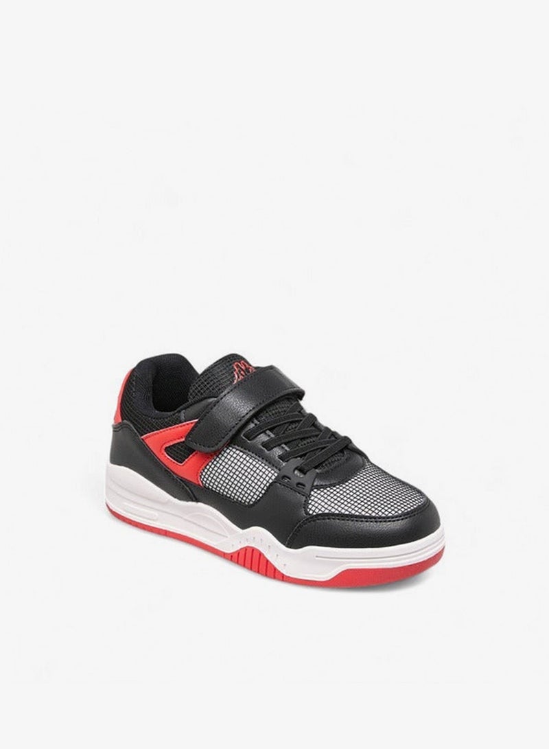 Kappa Boys' Logo Detail Sneakers with Hook and Loop Closure - Image 2