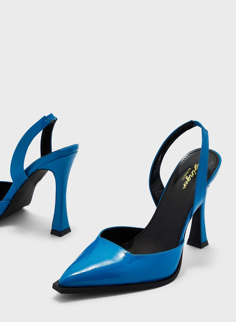 Ginger Patent Back Strap Pump