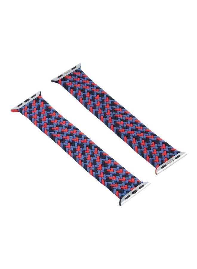 NIBEMINENT Mixed Colour Nylon Braided Single Loop Replacement Watchbands For Apple Watch Series 7/6/5/4/3/2/1/SE 41/40/38mm Red Camouflage - Image 2