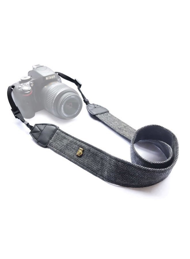 Alled XN01-0943 Neck Shoulder Belt Strap, Vintage Print Soft Colorful Camera Straps for Women/Men, All DSLR/Nikon/Canon/Sony/Olympus/Samsung/Pentax/Olympus, Black - Image 1