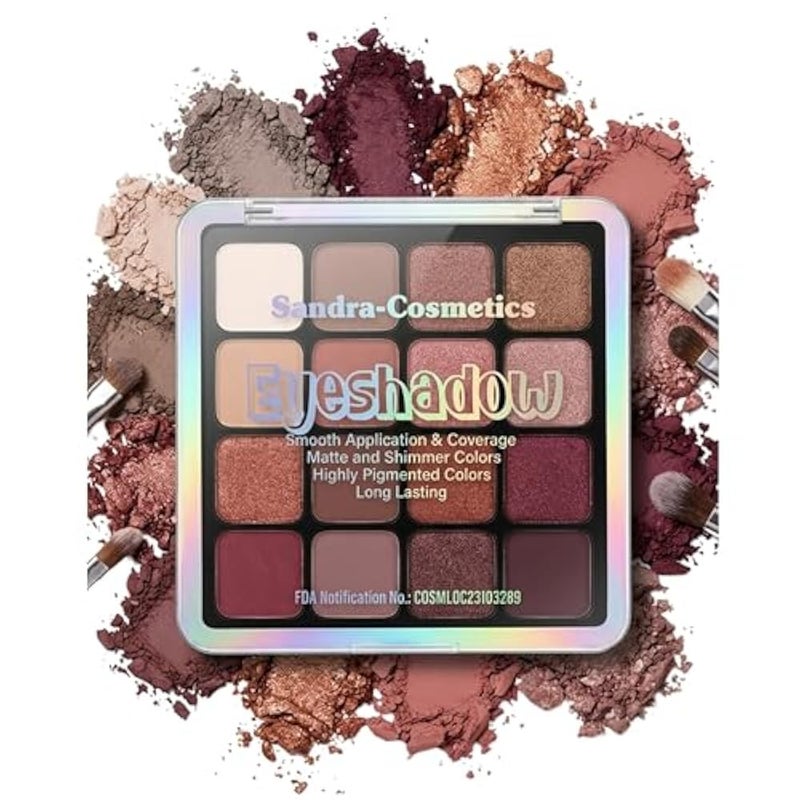 16 Color Eyeshadow Makeup Palette, Natural Nude Matte Shimmer Glitter Pigment Eye Shadow Palette Set, Vegan & Cruelty-free (16 COLOR) - Image 1