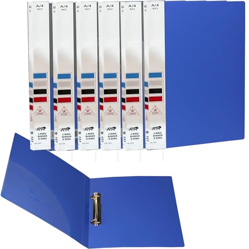 NSSP 2D Ring Binder File| Durable Polyethylene File Folder Document for Professional Use| Holds Upto 250 Sheets (Sky Blue, Pack of 6) - Image 1