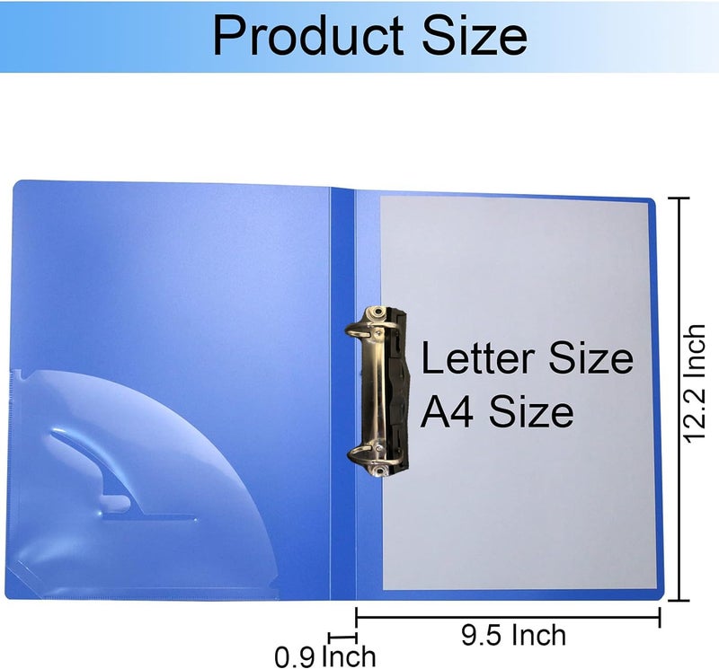NSSP 2D Ring Binder File| Durable Polyethylene File Folder Document for Professional Use| Holds Upto 250 Sheets (Sky Blue, Pack of 6) - Image 3