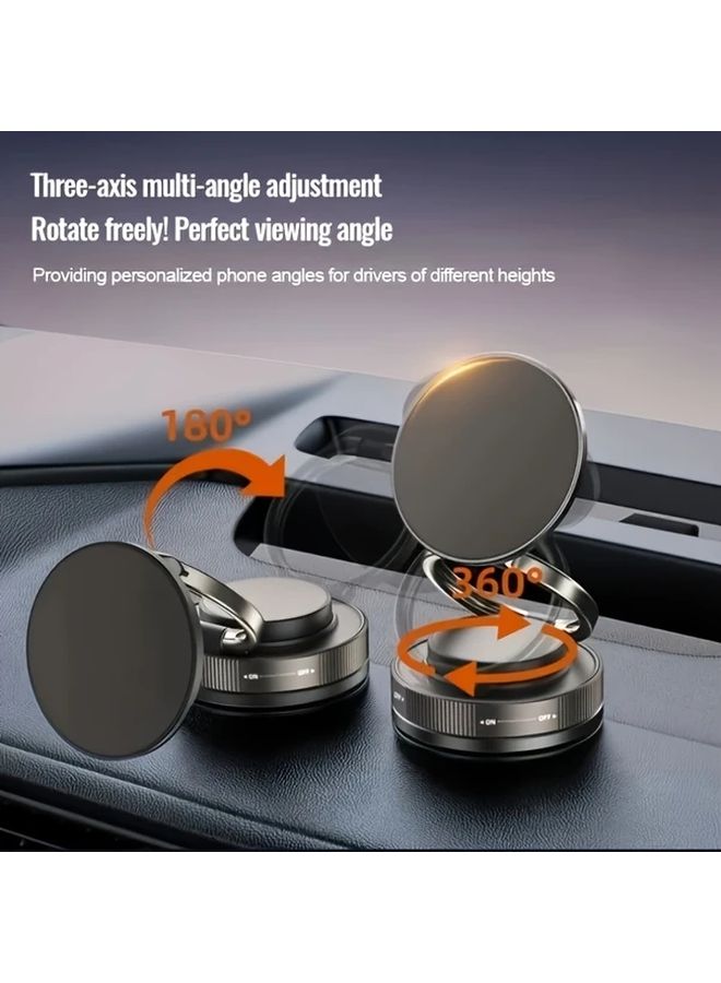 White Magnetic Phone Mount With Suction Cup 360 Rotatable Foldable Stand Holder - Image 4