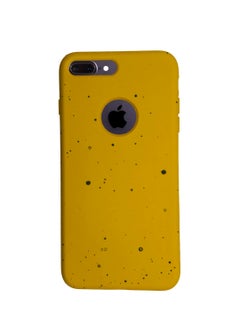 LEEKA جراب سيليكون PKK بتصميم منقط جديد وملمس متوهج لهاتف iPhone i7 Plus باللون الأصفر 
