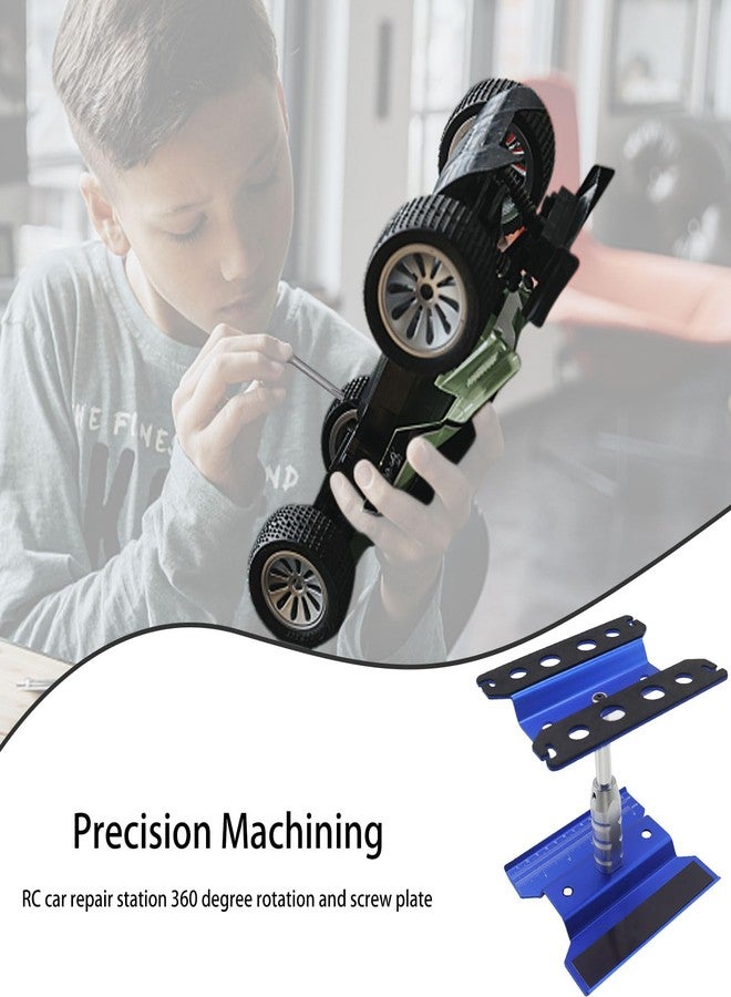 RC Lelut RC Car Stand RC Repair Stand 360 Degree Rotation Lift or Lower for Traxxas Arrma Redcat Axial RC4WD HSP Losi 1/8 1/10 1/12 1/16 Scale RC Crawler Car Truck Buggies (Navy Blue) - Image 5