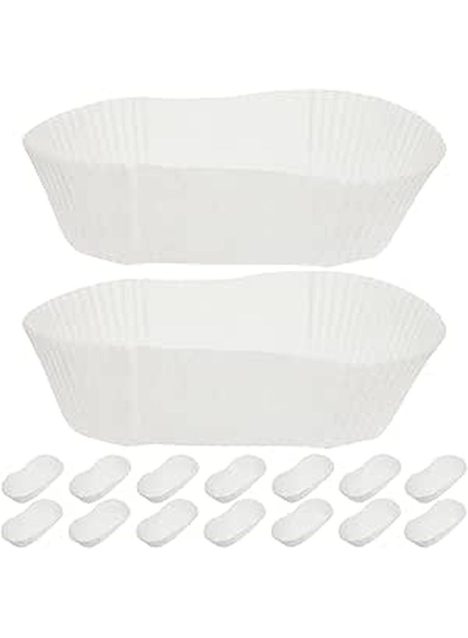 40pcs White Boat Shaped Baking Cups 190x89x63mm for Cupcakes Loaf Bread - Image 1