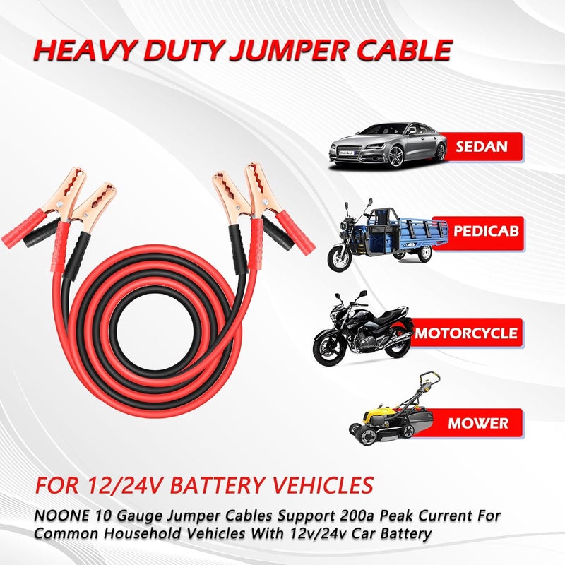 NOONE Heavy Duty Jumper Cables 10 Feet - Image 5