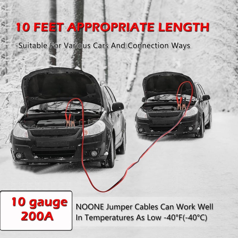 NOONE Heavy Duty Jumper Cables 10 Feet - Image 4