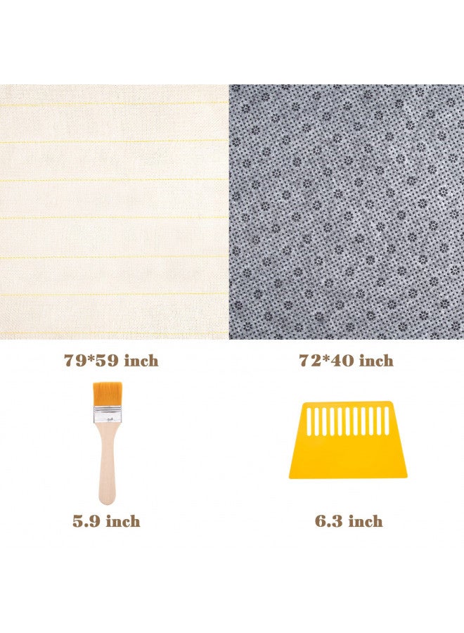 Pllieay 79x59 Inch Tufting Cloth with Yellow Marked Lines, 72x40 Inch Non Slip Final Backing Cloth, Rug Tufting Kit for Tufting Gun, Monks Cloth with Backing for Cut Pile Tufting Gun Tufting Supplies - Image 4