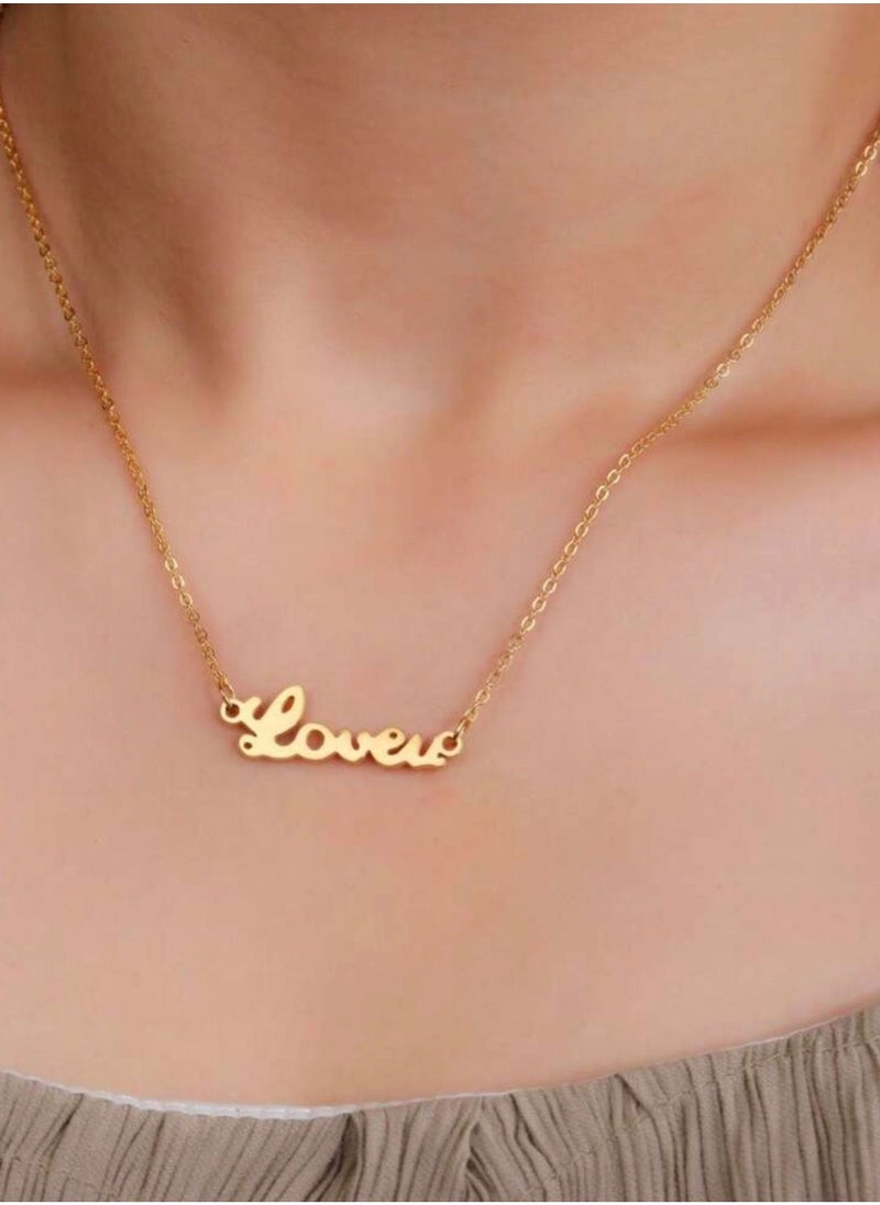 sixtyfour Elegant Stainless Steel Gold Plated Necklace For Women  - Image 1