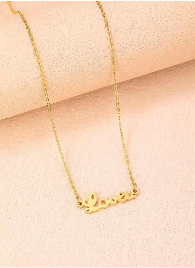 sixtyfour Elegant Stainless Steel Gold Plated Necklace For Women  - Image 2