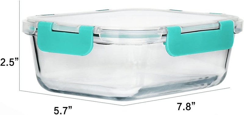 M MCIRCO [8-Pack,30 oz]Glass Meal Prep Containers,MCIRCO Glass Food Storage Containers,Airtight Glass lunch Containers with Lids, Microwave, Oven, Freezer and Dishwasher, Green - Image 2