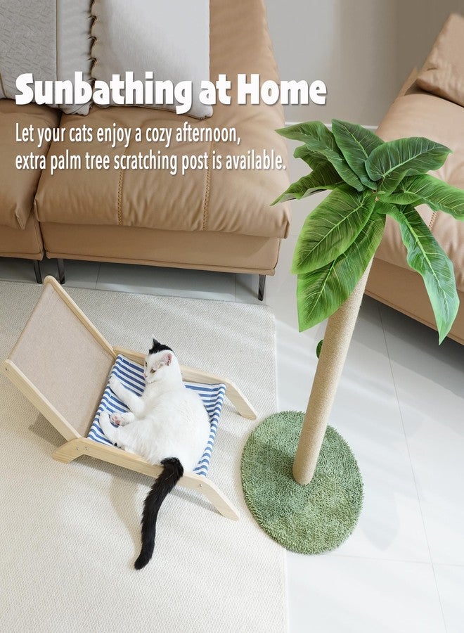 PETKARAY Cat Chair, Beach Theme Cat Hammock Bed, Raised Bed, Mini Beach Chair, Cute Lounger for Indoor Kittens - Image 5
