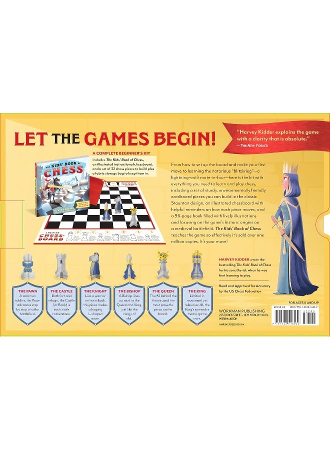 The Kids Book of Chess and Starter Kit: Learn to Play and Become a Grandmaster! Includes Illustrated Chessboard, Full-Color Instructional Book, and 32 Sturdy 3-D Cardboard Pieces  - Image 2