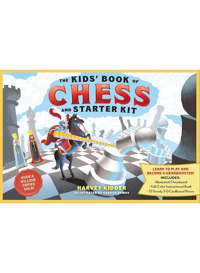 The Kids Book of Chess and Starter Kit: Learn to Play and Become a Grandmaster! Includes Illustrated Chessboard, Full-Color Instructional Book, and 32 Sturdy 3-D Cardboard Pieces  - Image 1