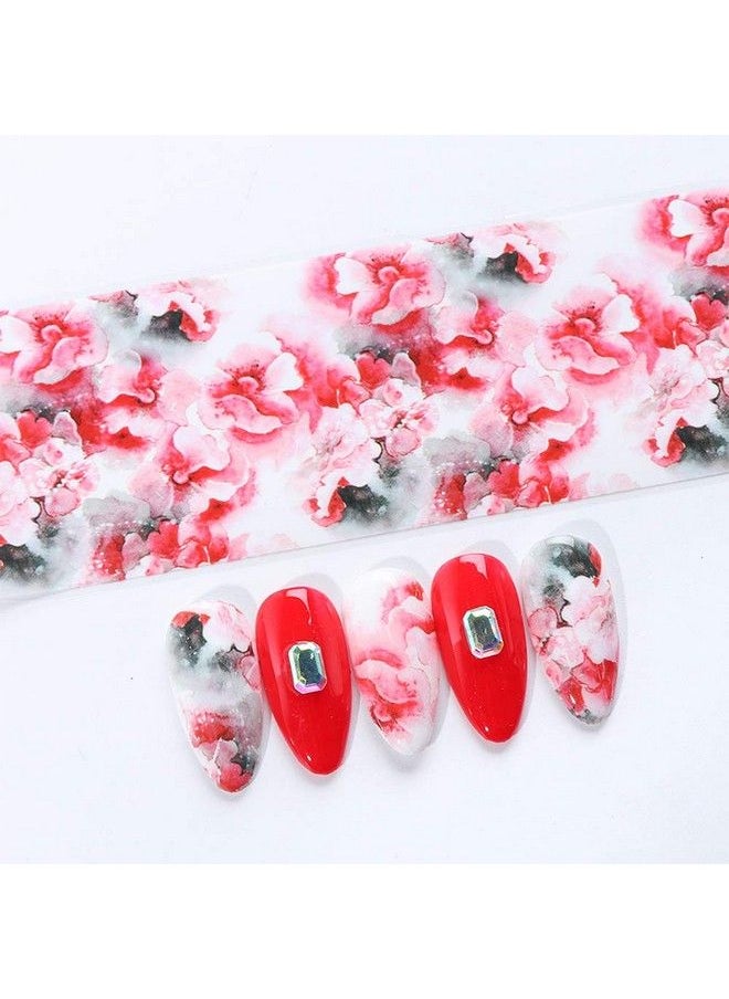 S.A.V.I 10 Rolls Nail Foil Transfer Sticker Diy Holographic Nail Decoration 10 Designs Laser Nail Foil Wraps Decal For Fingernails Women 4X100Cm Each Roll (3 Multicolored Flowers Text Patterns)  - Image 5