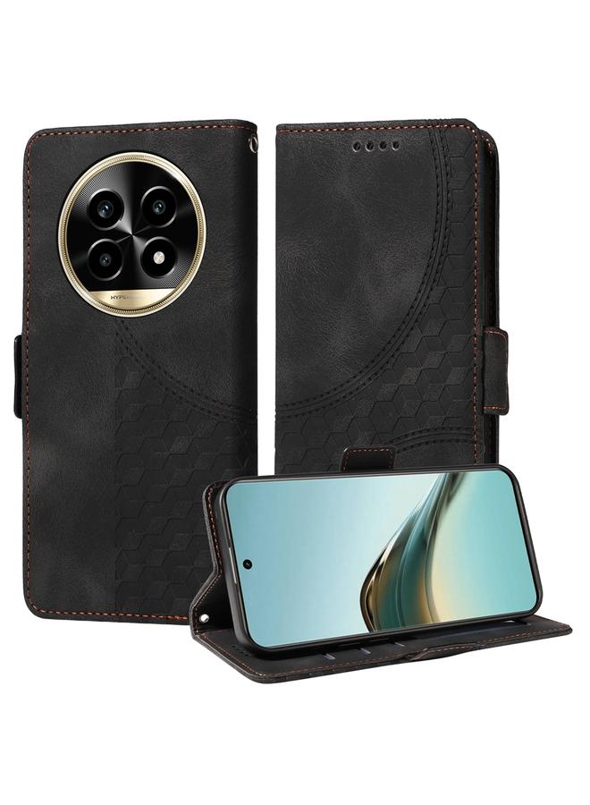 اس-توب جراب لهاتف Realme 13 Pro / 13 Pro+ / P1 Pro جراب هاتف جلدي منقوش عالميًا على شكل معين مرصع بالنجوم - Image 1