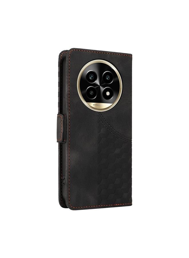 اس-توب جراب لهاتف Realme 13 Pro / 13 Pro+ / P1 Pro جراب هاتف جلدي منقوش عالميًا على شكل معين مرصع بالنجوم - Image 3