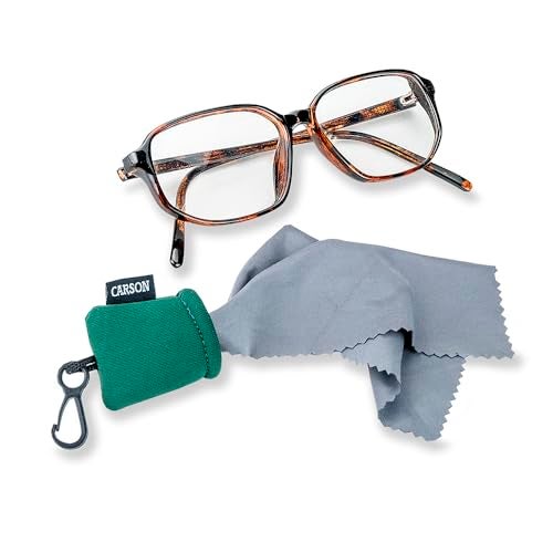 Carson Stuff-It Microfiber Lens Cloth Cleaning System for Eyeglasses, Smartphones, Tablets, Optics Lenses, Cameras and More, 6.25'' x 6.25'' - Green (SN-40GR) - Image 5